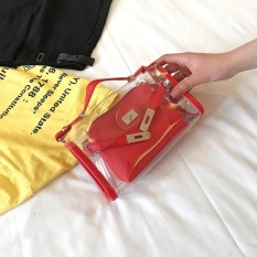 2017 Gaya Baru Vogue Wanita Bags 100 Mengambil Anak Ibu Wrap Di Musim Panas Yang Transparan Jelly Daftar Bahu Ku Paket (merah) -Intl