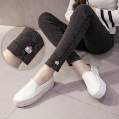 2017 Peregangan Super Baru Bersalin Pensil Perut Celana Denim Terlihat Kurus Legging Celana Pakaian untuk Wanita Hamil Kehamilan Pakaian (hitam) -Intl