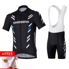 2017 Shimano Performance black cycling jersey and bib shorts set Cycling Jersey Breathable MTB Bicycle Clothing Mans Bike Clothes - intl