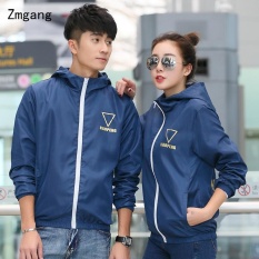 2017 Musim Semi dan Musim Gugur Tipis Baru Jaket Pria Outdoor Tanpa Kabel Pasangan Slim Lengan Panjang Jaket Olahraga (Biru) -Intl