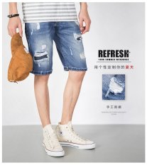 2017 Summer Men Short Jeans Pria Fashion Shorts Pria Hot Sale Pakaian Musim Panas jeans Robek-Intl