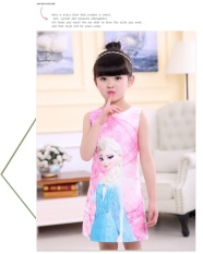 2017 Musim Panas A Gadis Putri Gaun Girl Butterfly Dicetak Lengan Formal Gaun Gadis Remaja Pesta Gaun-Intl