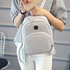 2017 Women Leather Backpacks Alligator Tas Buaya Pola Tas Sekolah untuk Remaja Girls Lady's Fashion Siswa Bagpack Mochila-Intl