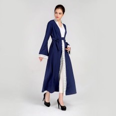 2018 Baru Gaun Abaya Muslim Wanita Gaun Arab Islamic Wanita Gaun Longgar Robe Cardigan Turki Jahitan Gaya Modis Gaun- internasional