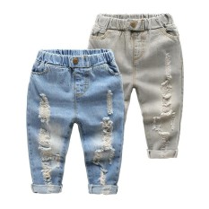 2018 Baru Anak Katun Celana Boy Lubang Di Jeans-Intl