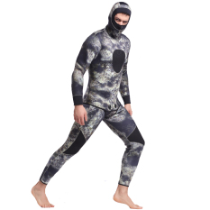 2pcs 3mm Neoprene Wetsuit penuh tubuh pria berenang Scuba Snorkeling menyelam basah setelan baju renang hangat masker Spearfishing Swimwear penuh Suit-camo - intl