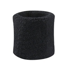 2 Pcs Sweatbands Gelang Tenis Squash Bulutangkis Gym Football Wrist Bands Black-Intl