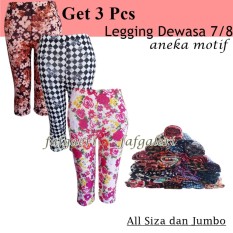 3 PCS Legging 7/8 Motif Celana Wanita Remaja Dewasa