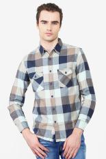 3 SECOND MEN SHIRT BLUE Diskon discount murah bazaar baju celana fashion brand branded