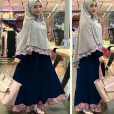 38 Safira Bahan Jersey Bergo Spandek Pake Renda Warna Ungu Syari Gamis