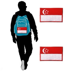 3D Jahit Kerajinan Singapura Singapore Flag Bordir Taktis Velcro Tempelan Semangat Juang Seragam Militer Armband untuk Ransel Topi T Shirt CELANA- INTL
