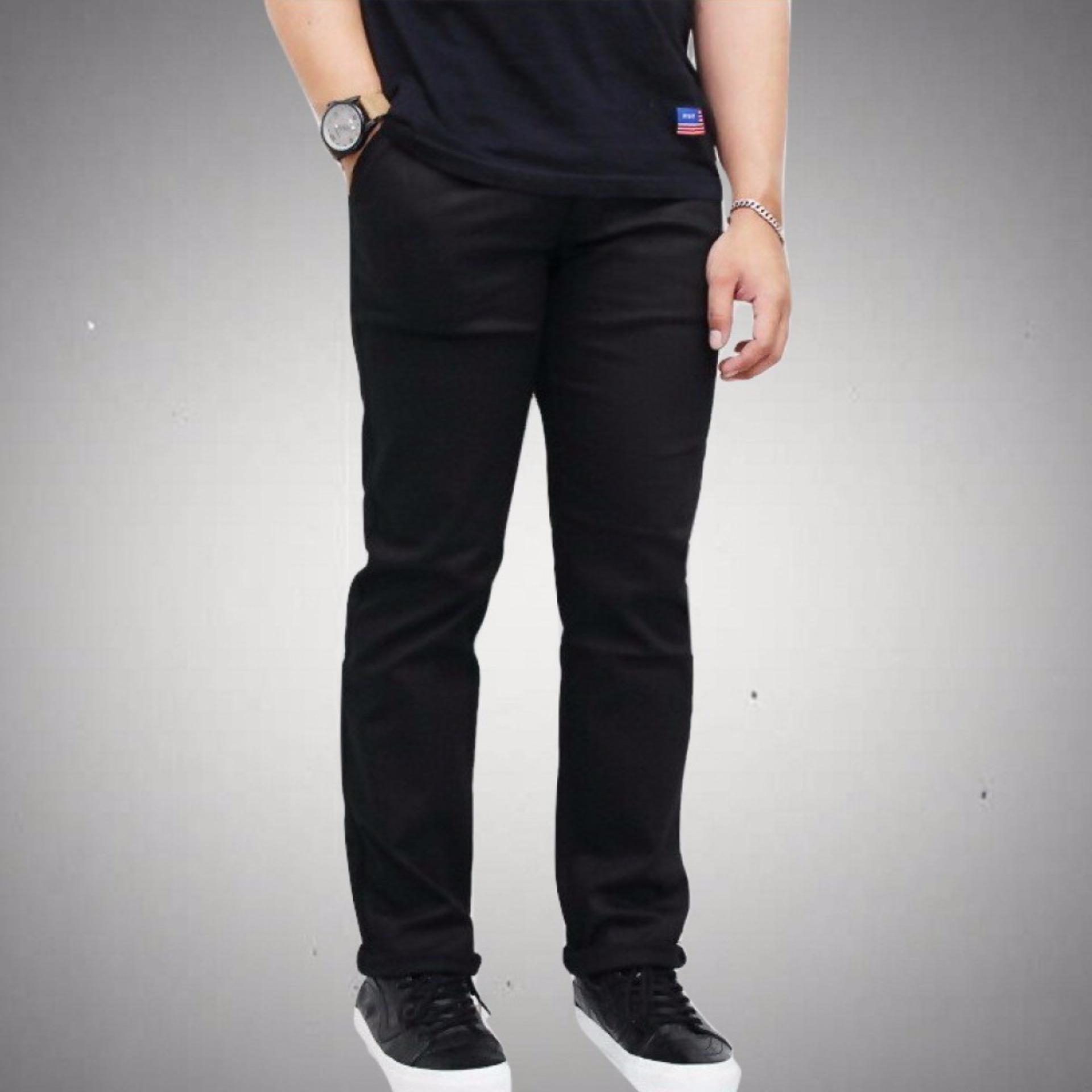 3K Celana Chino Panjang  - Twill Swed - Hitam