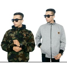 3R/jaket 2in1 bolak balik Despo&fleece/Pria/armi&Gray