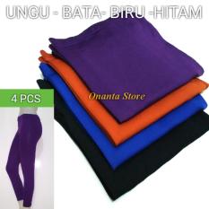 4 Pcs - Legging Spandek Polos Panjang JUMBO/ STANDAR - Celana Wanita