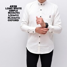 4928 Baju Hem Kemeja Pria Cowok Lengan Panjang Slimfit White Simple putih Polos Distro Grosir Murah