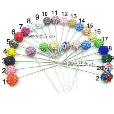 4 Ever 20 Pcs/lot Multiwarna Rhinestone Bola Muslim Bros Pin Selendang Hijab Pin Scarf Clip Pernikahan Pin-Intl