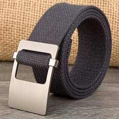 4 Ever Singkat Glossy Smooth Buckle Rajutan Sabuk Kanvas Lepas Tali Kain Sabuk (Warna: Grey; Ukuran: 110 Cm, 120 Cm, 130 Cm, 140 Cm)-Intl
