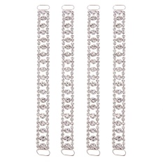 4 Pcs Gesper Berlian Imitasi Berlapis Perak Bikini Menghubungkan Belt (Perak)-Intl(Int: Satu ukuran)