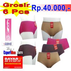 6 pcs Celana Dalam Wanita Golden Nick Harga Grosir Multicolor