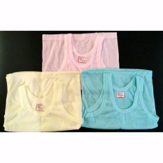 6 Pcs Kaos Dalam Anak - Singlet Anak - Size M, L, XL - Warna Pink, Kuning, Biru