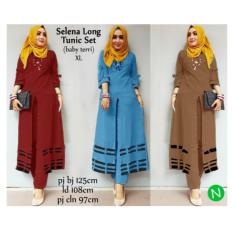 6693 selena long tunic set/stelan muslim/baju muslim/baju grosir
