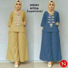 75124 stelan erlina/stelan muslim/stelan kulot muslim/stelan wanita