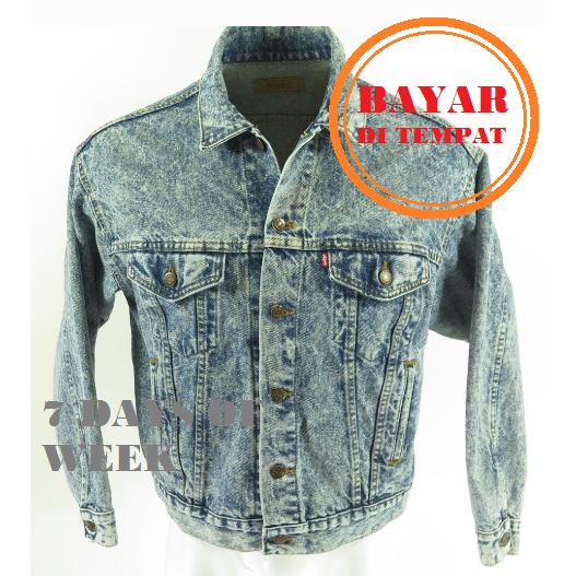 7dayofweek - jaket jeans denim premium sandwash pria // best seller