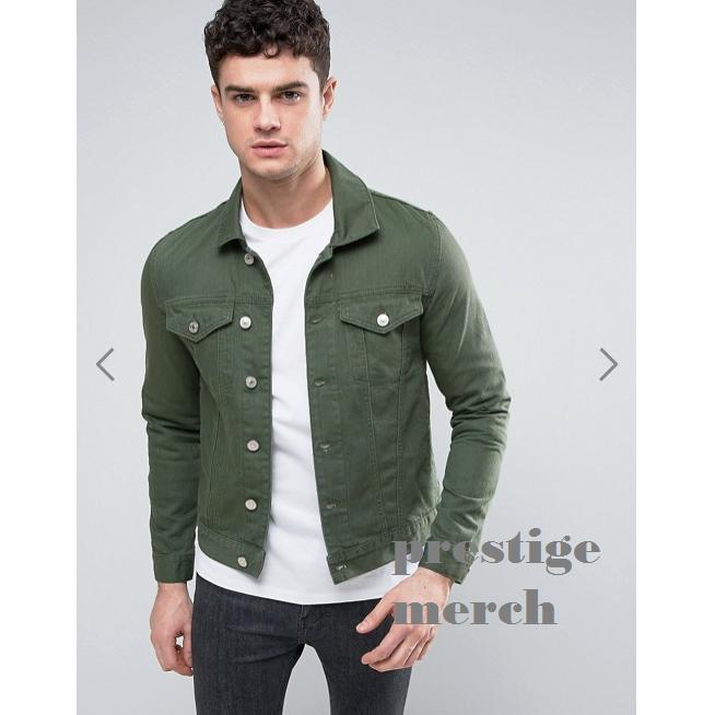 7dayofweek - jaket jeans denim pria premium GREEN (hijau)