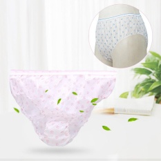 7 Pcs Wanita Perjalanan Dicetak Sekali Pakai Hamil Postpartum Kertas Katun Brief Panties XL-Internasional