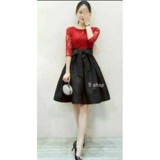 9 Shop Gaun Midi Brukat Wanita MERLI - HITAM | Midi Dress Wanita | Dress Brukat Cewek | Gaun Pesta | Dress Remaja | Gaun Cewek | Gaun Remaja Cewek | Gaun Wanita | Lace Dress