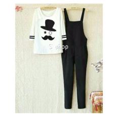 9 Shop Jumpsuit Wanita TOPI KUMIS + Gratis Kaos / Baju Terusan Wanita / Baju Kodok Wanita / Baju Stelan Wanita / Setelan Wanita / Setelan Celana Panjang Wanita