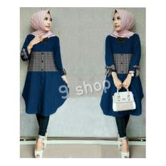9 Shop Kemeja Tunik Wanita Lengan Panjang KOTAK RIBBON (Tanpa Jilbab) Kemeja Kerja Wanita Atasan Wanita Baju Muslimah Atasan Muslim Kemeja Cewek Kemeja Casual Wanita Kemeja Formal Wanita