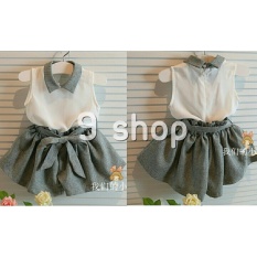 9 Shop Stelan Baju dan Celana Anak Perempuan Kiddy ( Free Tali Belt ) - ABU / Stelan Anak / Baju Anak