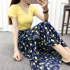 Sebuah Chip dengan Panjang Di Bohemian Chiffon Bust Rok Lilit-Intl
