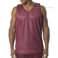 A4 NF1270 Reversible Mesh Tank, Kardinal & PUTIH--Intl