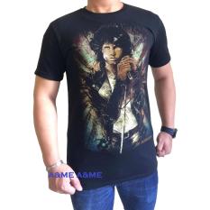 A&ME - Kaos Distro T-Shirt Distro Fashion 100{55e037da9a70d2f692182bf73e9ad7c46940d20c7297ef2687c837f7bdb7b002} Cotton Combed 30s Kaos Pria Kaos Fashion Atasan Cewek Cowok Baju Distro Sablonan Bagus Keren Simple Jim Morrison Group Music Pop Rock Gitar Band - Koas Hitam