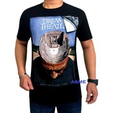 A&ME - Kaos Distro T-Shirt Distro Pria Fashion 100% Cotton Combed 30s Atasan Baju Pria Wanita Kaos Cowok Cewek T-Shirt 3D Terbaru Kekinian Animasi Seni Kata Gambar Sablonan Dream Theater Wajah Pakaian Bagus Moderen Modis Casual Keren Kaos Distro - Hitam