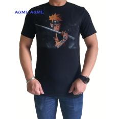 A&ME-Kaos Distro T'shirt Distro Fashion 100% Cotton Combed 30s Atasan Pria Wanita Baju 100% Cotton Lembut Adem Simple Keren Casual Bagus Gambar Kartun Naruto - Hitam