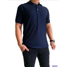 A&ME - Kaos Polo Shirt M L XL Lengan Pendek Baju Pakaian Olah Raga Kaos Kerah Atasan Pria Wanita Lacos Pique Fashion Keren Nyaman Bagus Simple - Biru Dongker/Navy