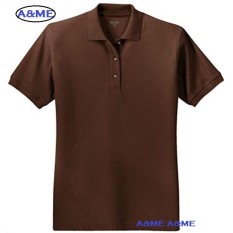 A&ME-Kaos Polo Shirt M L XL Lengan Pendek Baju Pakaian Olah Raga Kaos Kerah Atasan Pria Wanita Lacos Pique Fashion Keren Nyaman Bagus Simple - Coklat