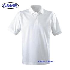 A&ME-Kaos Polo Shirt M L XL Lengan Pendek Baju Pakaian Olah Raga Kaos Kerah Atasan Pria Wanita Lacos Pique Fashion Keren Nyaman Bagus Simple - Putih