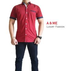 A&ME - Kemeja Polos Fashion list keren moderen bagus simple korean-merah