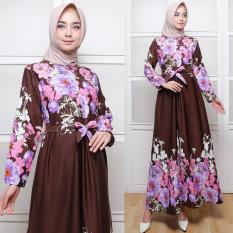 AbangSky Gamis Maxi Dres Bunga Besar Selena Brown (No Pasmina)