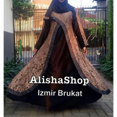 Abaya Gamis Brokat Wanita Izmir Free Pashmina