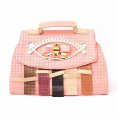 Adamsbell Tas Wanita Tangan Jinjing Slempang Hand Bag Kulit - Rainbow Bag - Pink