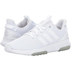 Adidas Adidas NEO Wanita CF RACER TR W Jalan-Sepatu Lari, putih/Putih/Warna Tidak Mengkilap Perak, Medium Kami-Internasional
