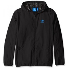 Adidas Originals Mens NYC Herringbone Windbreaker, Hitam, Medium-Intl
