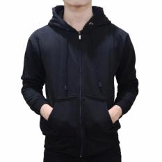 Aduuh Jaket Hoodie Zipper Kasual Unisex Best Seller - Black