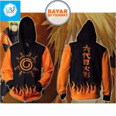 Aduuh Jaket Naruto (Naruto Anime Kyuubi Seal) Best Seller - Black/Orange