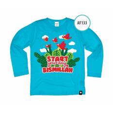 Ardilla Kaos Anak Muslim Afrakids AF133 / Baju Kaos Anak Unisex / Baju Kaos Lengan Panjang / Biru